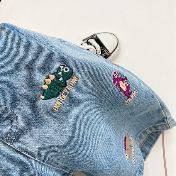 Pašreizējie īsie džinsi ar izšuvumu - zēniem