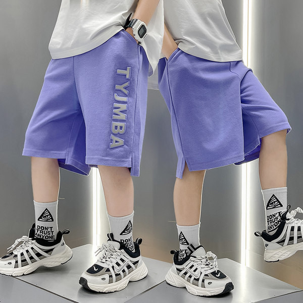 Casual παιδικό παντελόνι 3/4 με επιγραφή και τσέπες