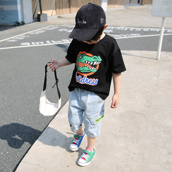 Bērnu īsie džinsi ar kabatām un elastīgu jostasvietu