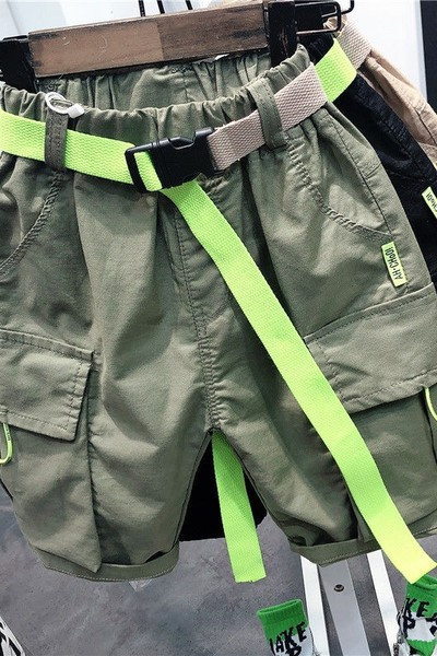 Pavasara bērnu bikses zēniem ar jostu