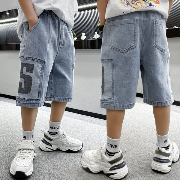 Dječje 3/4 traperice s džepovima za dječake