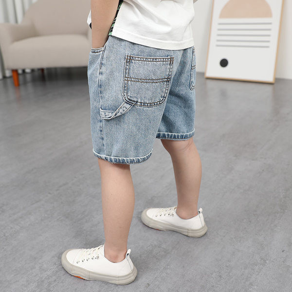 Traper 3/4 hlače s džepovima u plavoj boji