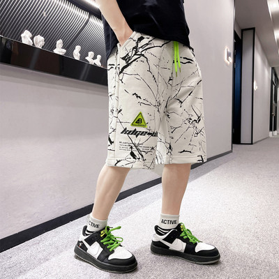 Летни памучни панталони с джобове и надписи