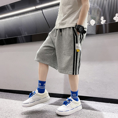 Летни памучни панталони с джобове и надписи