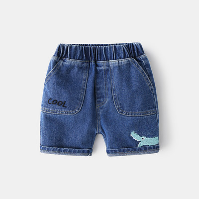 Детски къси дънки с бродерия и джобове за момчета