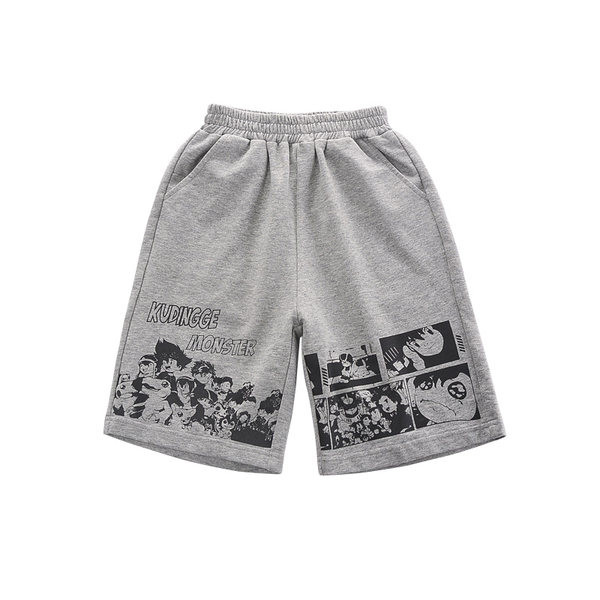 Детски 3/4 панталони с надпис и джобове 