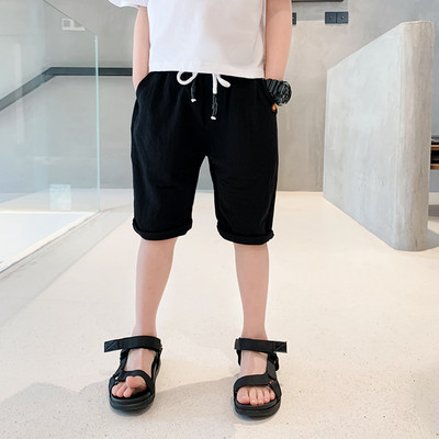 Детски летни къси панталони с джобове и връзки