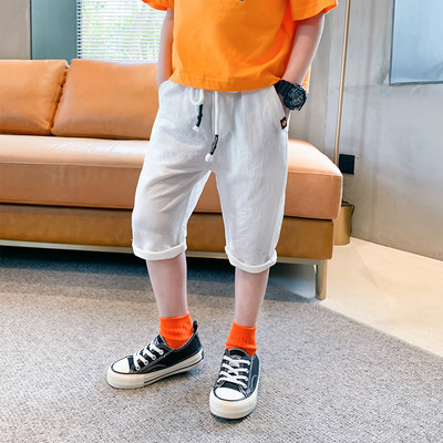 Детски летни къси панталони с джобове и връзки