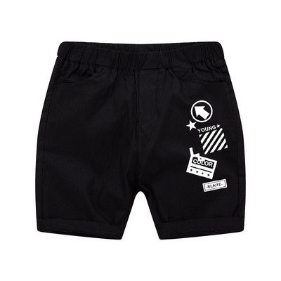 Къси детски панталони с ластична талия и цветна апликация