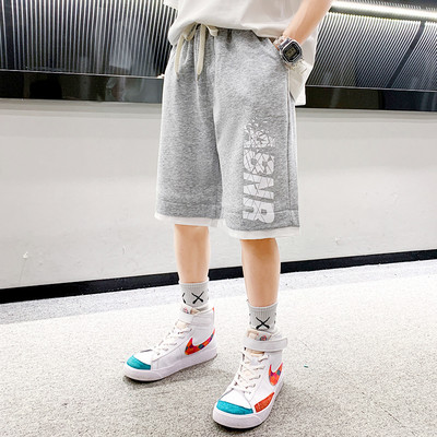 Детски ежедневни панталони с надписи и връзки за момчета