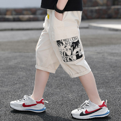 Детски 3/4 панталони с връзки и апликация