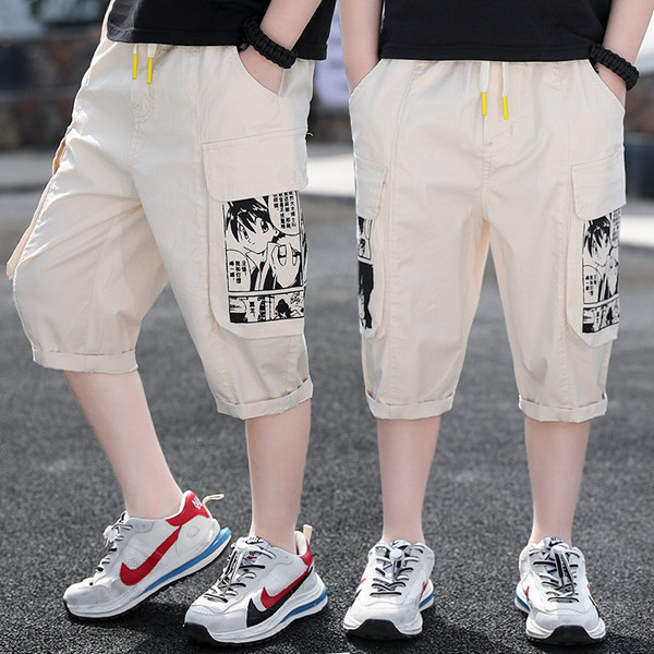 Детски 3/4 панталони с връзки и апликация 