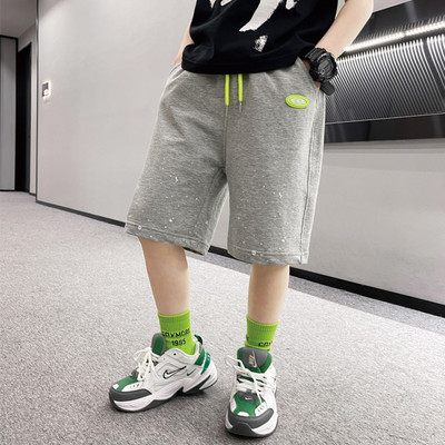 Ежедневни детски къси панталони за момчета в черен и сив цвят