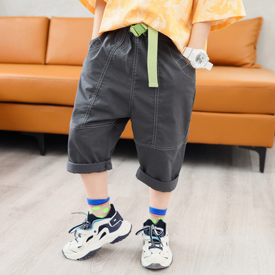 Детски пролетен сив панталон за момчета с джобове