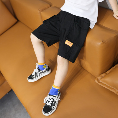 Черни детски ежедневни панталони с големи джобове