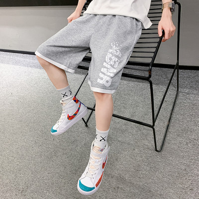 Къси детски панталони с надпис и връзки