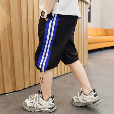 Летни детски панталони за момчета с кант