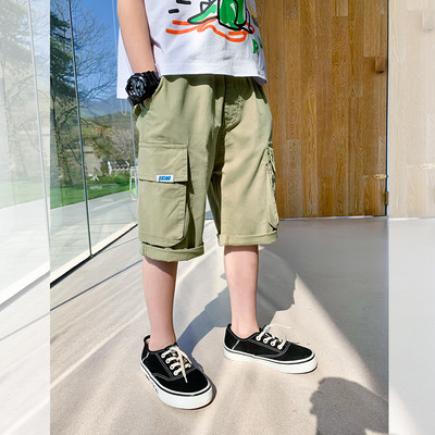 Детски къси панталони с 3/4 дължина и странични джобове