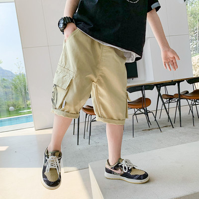 Детски изчистен къс панталон със странични джобове за момчета 