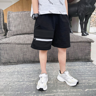 Детски къси панталони с джобове и цип за момчета