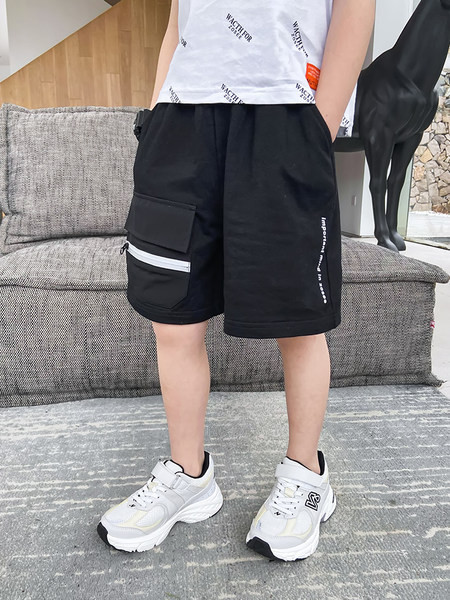 Детски къси панталони с джобове и цип за момчета