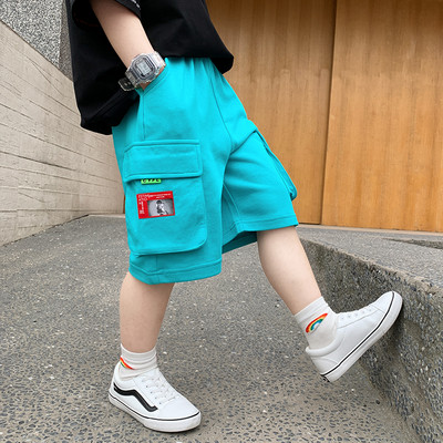 Ежедневни панталони с джобове и емблема за момчета