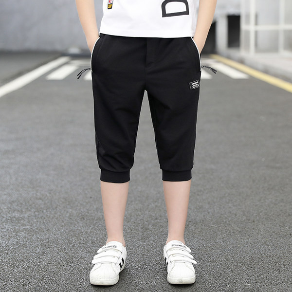 Ежедневни памучни панталони с ластик и 3/4 дължина