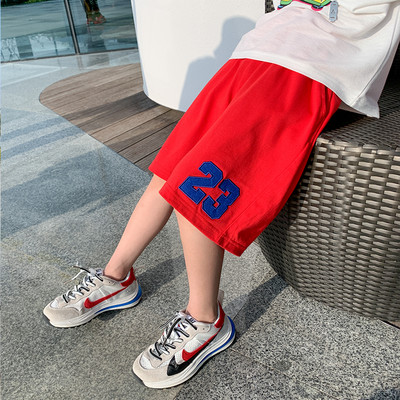 Детски памучни къси шорти с цифри за момчета