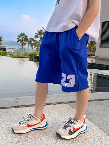 Детски памучни къси шорти с цифри за момчета 