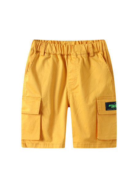 Жълти детски панталони с джобове за момчета