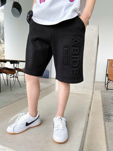 Детски ежедневни къси панталони с надпис 