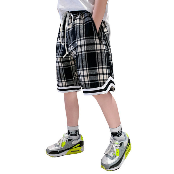 Детски къси панталони с връзки в черен цвят 