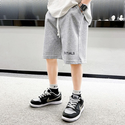 Летни детски шорти за момчета с еластична талия и надпис