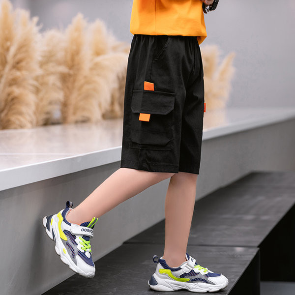 Детски къси ежедневни панталони с джобове и ластична талия