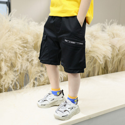 Черни детски 3/4 панталони с джобове