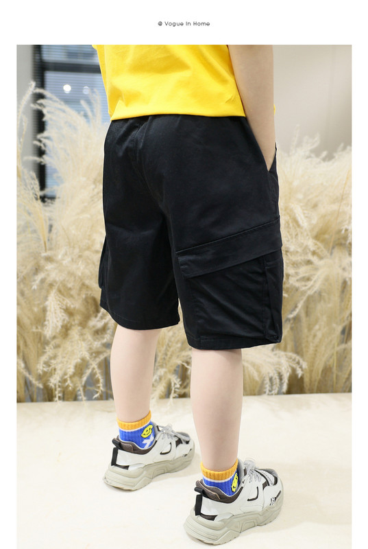 Черни детски 3/4 панталони с джобове