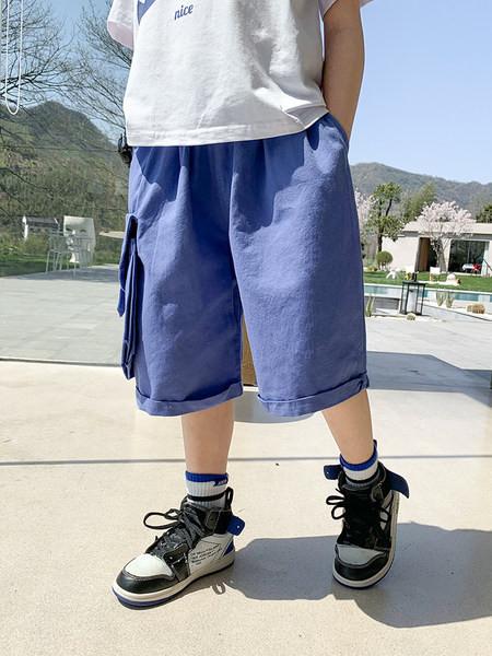 Детски къси панталони с ластик и страничен джоб