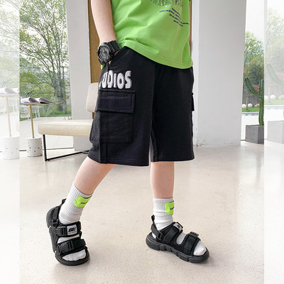 Детски къси панталони с ластични талия и странични джобове