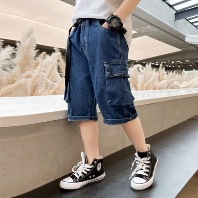 Детски дънкови панталони с джобове подходящи за момчета