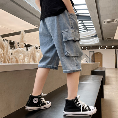 Детски дънкови панталони с джобове подходящи за момчета