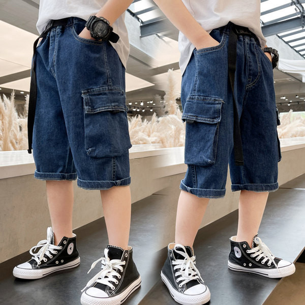 Детски дънкови панталони с джобове подходящи за момчета 