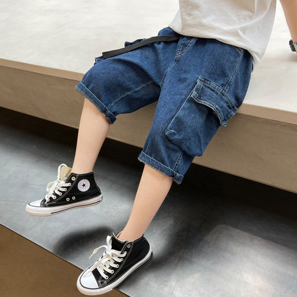 Детски дънкови панталони с джобове подходящи за момчета 