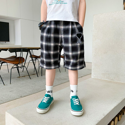 Детски ежедневни карирани панталони с джобове за момчета