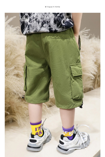 Παιδικό παντελόνι με μήκος 3/4 - πράσινο χρώμα