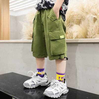 Детски панталон с 3/4 дължина - зелен цвят