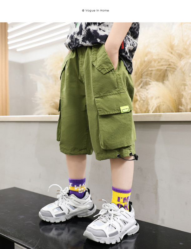 Детски панталон с 3/4 дължина - зелен цвят