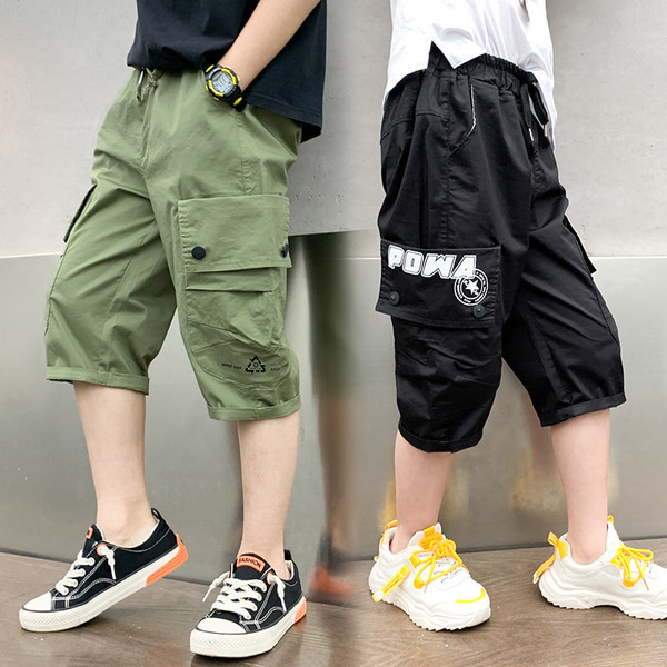 Bērnu 3/4 bikses ar kabatām un saitēm