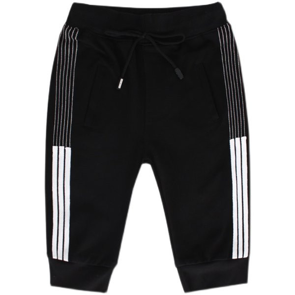 Детски панталони с кант и връзки 