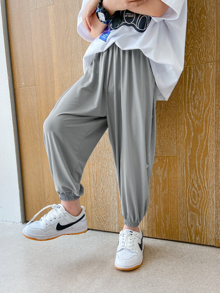 Детски ежедневен панталон с ластик на крачолите -7/8 дължина 