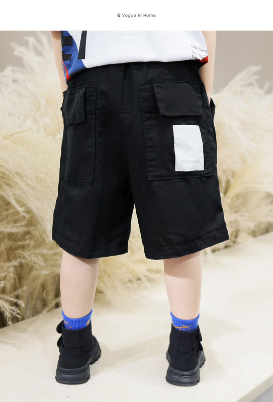 Черни детски шорти с джобове